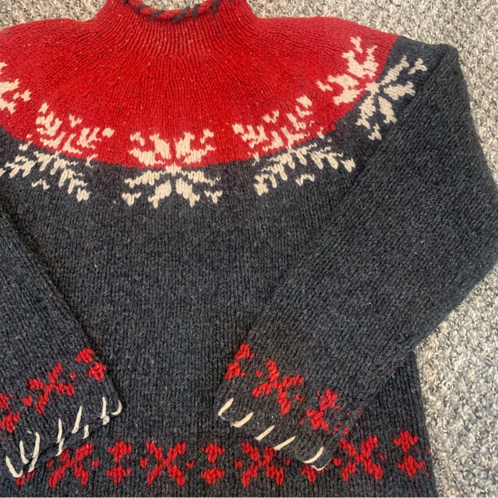 Woolrich Vintage Wool Chunky Mock Neck Nordic Sweater - Picture 2 of 11